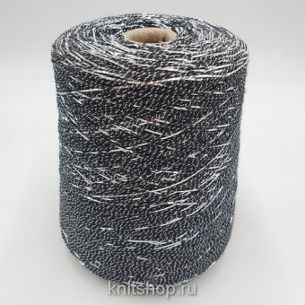 FY3572 (Black Silver черный, серебряная фольга) 50%акрил 25%меринос 13%фольга, 12%нейлон 350м/100гр