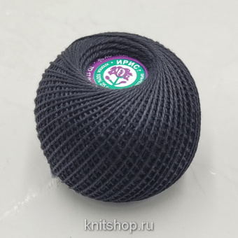 Ирис (7214 черный) 100% хлопок мерсеризованный 25гр/150м
