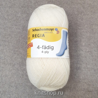 Schachenmayr Regia 4-fadig (01992 сливочный) 75% меринос, 25% полиамид 50 г/210 м