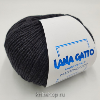 Lana Gatto Merinocot (10008 черный) 53% меринос экстрафайн, 47% хлопок 50г/125м