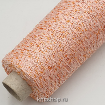 Lustrosa (2314 розовый персик, пайетки) 100% хлопок, пайетки 3мм 300м/100гр