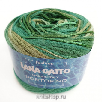 Lana Gatto Portofino (9235 зеленый) 70% хлопок, 20% вискоза, 10% лён 50г/150м
