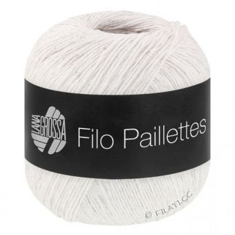 Lana Grossa Filo Paillettes (01) 55% хлопок, 39% полиэстер, 6% па, пайетки 50гр/155м