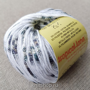 Tropical Lane Goccia (11 белый) 60% хлопок, 32% полиэстер, 2% па, 4% люрекс  50 г/110 м