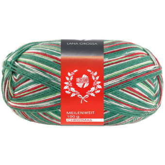 Lana Grossa Meilenweit 100 Merino Christmas (6791) 80% меринос, 20% полиамид 100 г/420 м