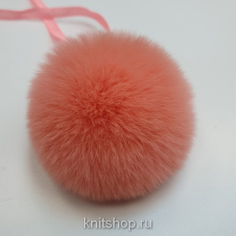 Помпон кролик 5-7 см коралл