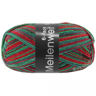 Lana Grossa Meilenweit 150 6-Ply Merino Christmas Lurex (625) 80% меринос, 20% па, люрекс 150г/390м