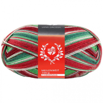 Lana Grossa Meilenweit 100 Merino Lurex Christmas (6796) 80% меринос, 20% па, люрекс 100 г/420 м