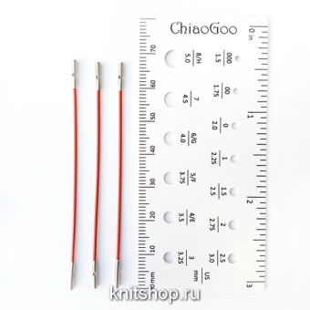 mini леска 5 см (3 шт) красная к металлу ChiaoGoo
