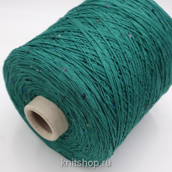 Galassia Crepe/Soft Crepe (Verde изумруд, пайетки 3мм) 97% хлопок, 3% пайетки 400м/100гр