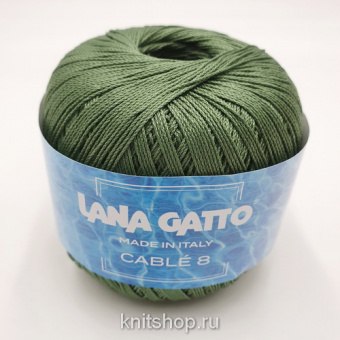 Lana Gatto Cable 8 (07828 хвойный) 100% хлопок 50 г/283 м