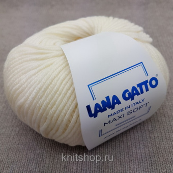 Lana Gatto Maxi Soft (00978) 100% меринос экстрафайн 50 г/90 м