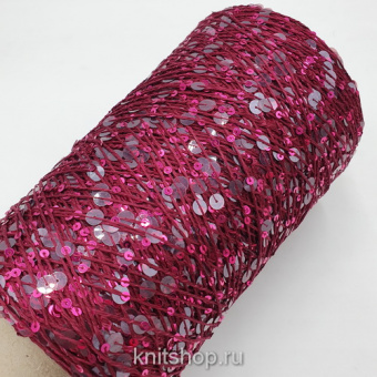 Lustrosa (6884 сангрия, пайетки) хлопок, пайетки 3мм, 6мм 300м/100гр