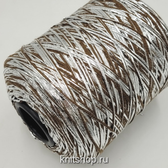 Rigo Emporium (9122 коричневый, фольга серебро) 90% меринос, 8% фольга, 2% па 180м/100гр