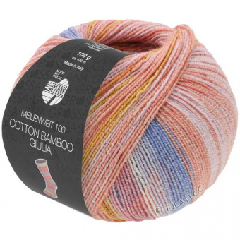Lana Grossa Meilenweit Cotton Bamboo GIULIA (5223) 40%хлопок 25%меринос 20%бамбук 15%па 100г/420м