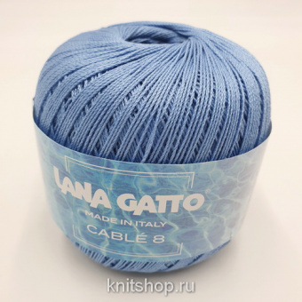 Lana Gatto Cable 8 (08889 голубой) 100% хлопок 50 г/283 м