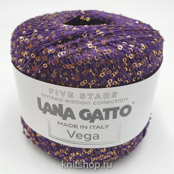 Lana Gatto Vega (09393 баклажан золото) 45% пайетки, 55% па 25г/112м