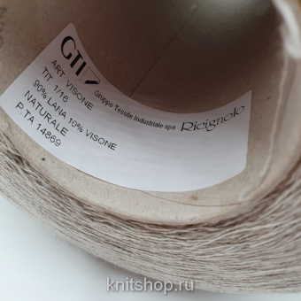 GTI Visone (Naturale песок) 90% меринос, 10% норка 1/16 1600м/100гр