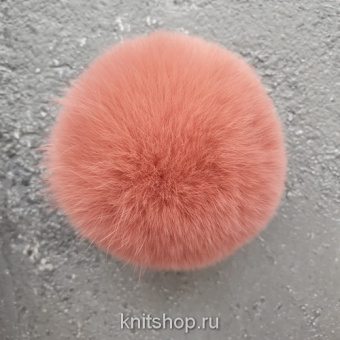 Помпон кролик 7-8 см коралл