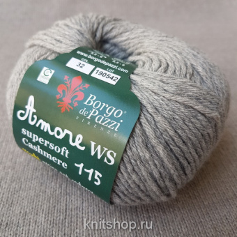Borgo de'Pazzi Amore WS 115 (32) 45% меринос, 10% кашемир, 25% вискоза, 20% па 50 г/115 м