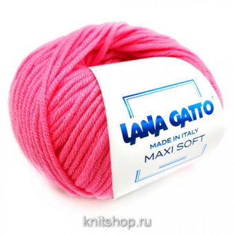 Lana Gatto Maxi Soft (А0900 розовый неон) 100% меринос экстрафайн 50 г/90 м