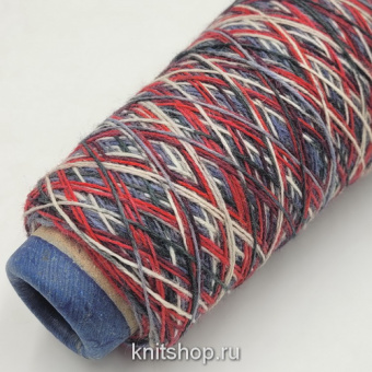 Sock Color (414 красный джинс) 75% меринос, 25% па 420м/100гр классическая 4-х нитка