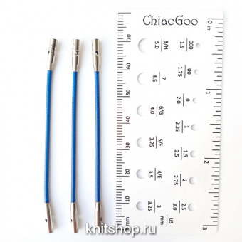 Леска S twist x-flex 5 см (3 шт) синяя к металлу ChiaoGoo