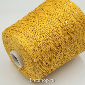 CaroLino (1217 манго, пайетки серебро) 72% лён, 20% шелк, 8% пайетки 2мм 320м/100гр