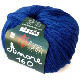 Borgo de'Pazzi Amore 160 (118) 70% шерсть, 25% па, 2% вискоза, 2% акрил, 1% полиэстер 50 г/160 м