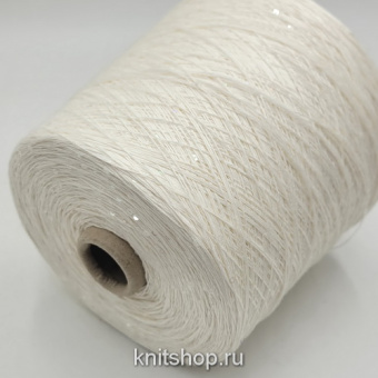 G&G Filati Bellino (4 белый, пайетки прозрачные) 100% лён, пайетки 3мм 370м/100гр