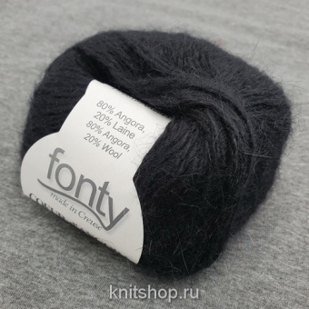 Fonty Coeur Dangora (204 черный) 80% ангора, 20% меринос 25 г/108 м