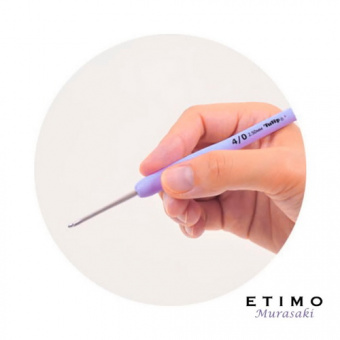 Крючок 3.75мм с ручкой Etimo Murasaki, лаванда, алюминий/пластик, Tulip