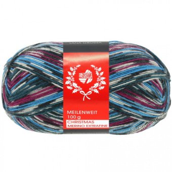 Lana Grossa Meilenweit 100 Merino Christmas (6773) 80% меринос, 20% полиамид 100 г/420 м