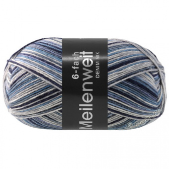 Lana Grossa Meilenweit 150 6-Ply Denim Mix (9637) 80% меринос, 20% полиамид 150г/390м