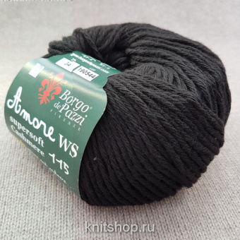 Borgo de'Pazzi Amore WS 115 (34 черный) 45% меринос, 10% кашемир, 25% вискоза, 20% па 50 г/115 м
